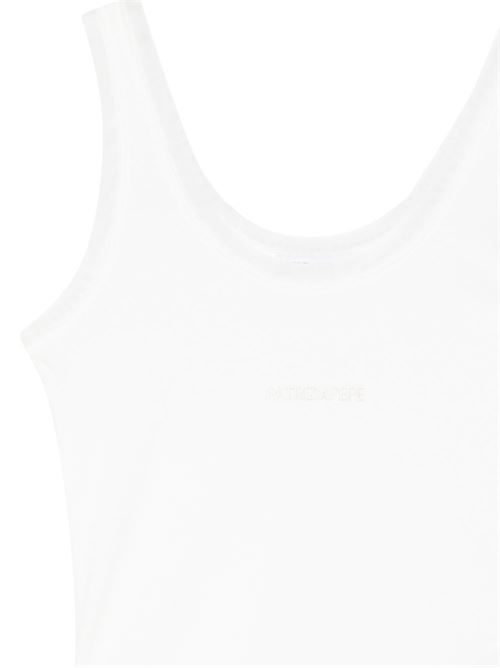 Canotta donna Patrizia Pepe bianca a costine con logo PATRIZIA PEPE | 2M4523J407W146